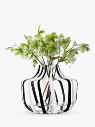 LSA International Stripe Glass Vase, H20cm, Black/White - thumbnail 2