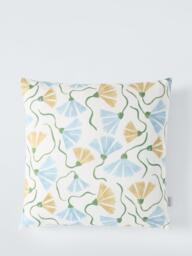 Scion Fringed Poppy Cushion, Honey/Cornflower - thumbnail 1