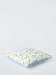 Scion Fringed Poppy Cushion, Honey/Cornflower - thumbnail 3