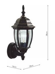 Där Hambro Outdoor Wall Light, Black/Gold - thumbnail 4