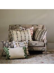 OKA Highweald Embroidered Cushion, Warm Red - thumbnail 2