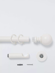 John Lewis Fixed Metal Curtain Pole Kit with Ball Finial, Dia.28mm - thumbnail 2