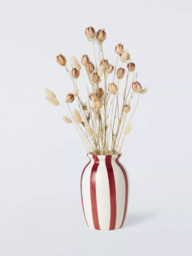 John Lewis Hand Painted Striped Stoneware Vase, H18cm - thumbnail 2