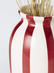John Lewis Hand Painted Striped Stoneware Vase, H18cm - thumbnail 3