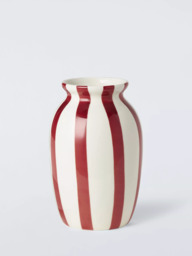 John Lewis Hand Painted Striped Stoneware Vase, H18cm