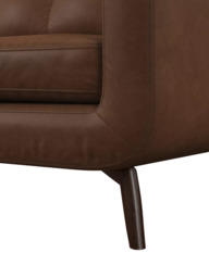 John Lewis Barbican LHF Chaise Leather Sofa, Dark Leg - thumbnail 6
