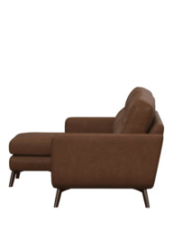 John Lewis Barbican LHF Chaise Leather Sofa, Dark Leg - thumbnail 3