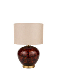 Pacific Lucien Glass Table Lamp, Brown