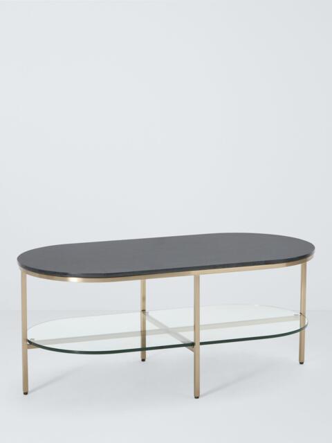 John Lewis Ned Marble Top Coffee Table, Jade Green