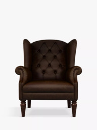 John Lewis Claverdon II Leather Armchair, Dark Leg, Galveston Bark - thumbnail 6