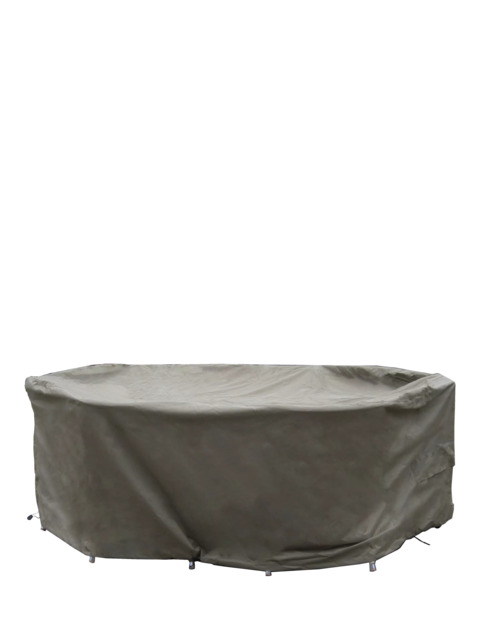 Bramblecrest Rattan 6-Seater Elliptical Dining Set Water Repellent Garden Furniture Covers, Khaki - image 1