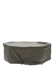 Bramblecrest Rattan 6-Seater Elliptical Dining Set Water Repellent Garden Furniture Covers, Khaki - thumbnail 1