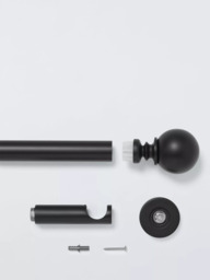 John Lewis Fixed Eyelet Metal Curtain Pole Kit with Ball Finial, Dia.28mm - thumbnail 2