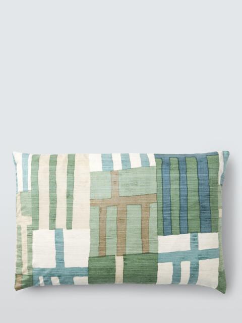 Harlequin Monolith Silk Cushion, Jade/Kyanite - image 1