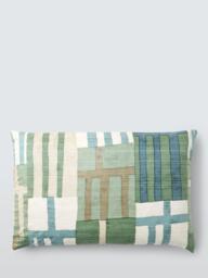 Harlequin Monolith Silk Cushion, Jade/Kyanite