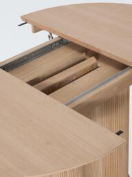 John Lewis Tambour Round Wood 4-6 Seater Extending Dining Table, Oak - thumbnail 5