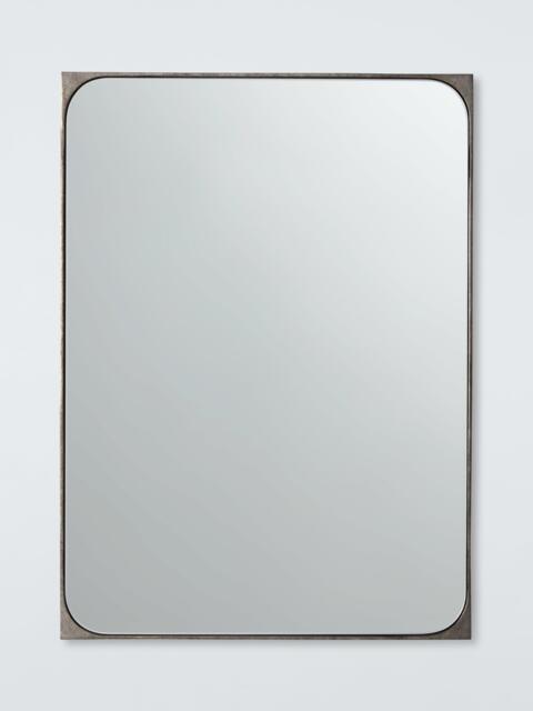 John Lewis Distressed Metal Frame Wall Mirror, 70 x 50cm, Antique Silver - image 1