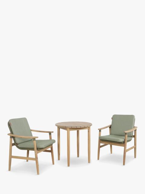 KETTLER Meadow 2-Seater Round Garden Bistro Table & Chairs Set, FSC-Certified (Acacia Wood), Natural/Green - image 1