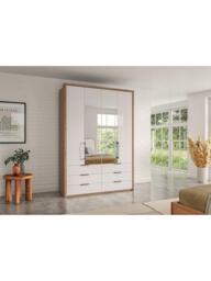 John Lewis Osaka 1.5m Bi-Fold Wardrobe with 2 Glass Doors, 2 Mirrored Doors & 6 Glass Drawers - thumbnail 2