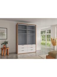 John Lewis Osaka 1.5m Bi-Fold Wardrobe with 2 Glass Doors, 2 Mirrored Doors & 6 Glass Drawers - thumbnail 4