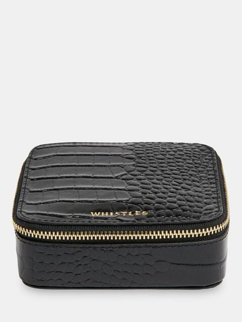 Whistles Aelia Leather Jewellery Box, Black - image 1