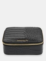 Whistles Aelia Leather Jewellery Box, Black
