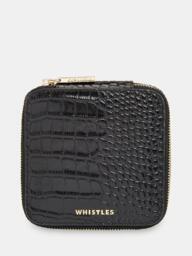 Whistles Aelia Leather Jewellery Box, Black - thumbnail 2