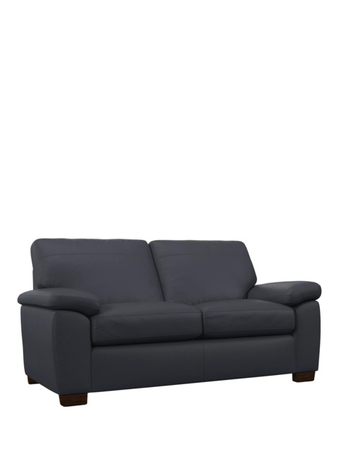 John Lewis Camden Medium 2 Seater Leather Sofa, Dark Leg - image 1