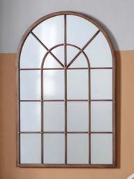 Gallery Direct Carmel Arched Metal Frame Window Wall Mirror, 90 x 60cm - thumbnail 2
