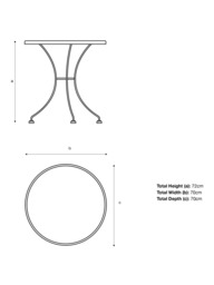 John Lewis Henley by KETTLER 2-Seater Round Garden Bistro Table, 70cm, Iron Grey - thumbnail 3