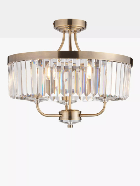 Bay Lighting Augustine 3 Arm Semi Flush Ceiling Light, Chrome - image 1