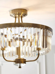 Bay Lighting Augustine 3 Arm Semi Flush Ceiling Light, Chrome - thumbnail 3