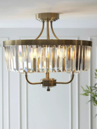 Bay Lighting Augustine 3 Arm Semi Flush Ceiling Light, Chrome - thumbnail 4