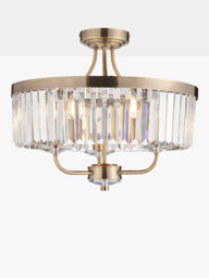 Bay Lighting Augustine 3 Arm Semi Flush Ceiling Light, Chrome - thumbnail 1