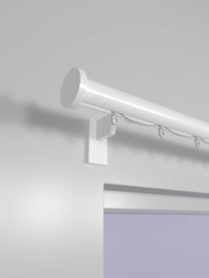 John Lewis Made to Order Select Curl Gliding Curtain Pole with Disc Finial, Wall Fix, Dia.30mm - thumbnail 2