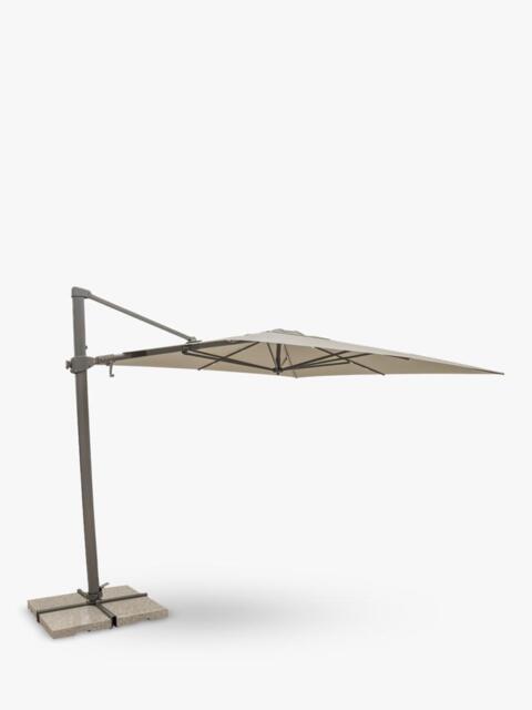 KETTLER Orion LED Aluminium Cantilever Square Parasol & Base, 3m