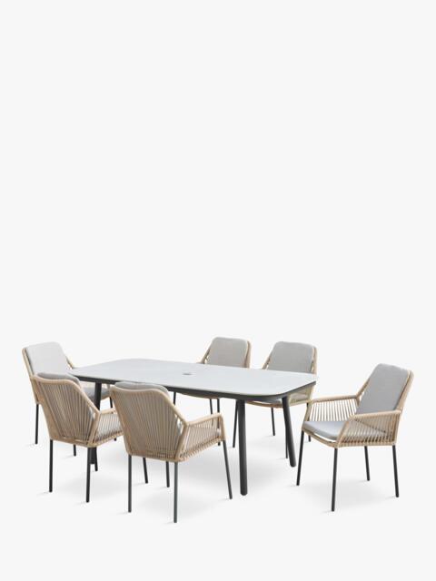 LG Outdoor Malibu 6-Seater Rectangular Garden Dining Table & Chairs Set - image 1