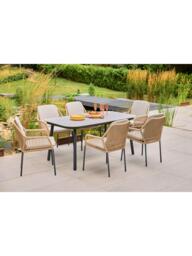 LG Outdoor Malibu 6-Seater Rectangular Garden Dining Table & Chairs Set - thumbnail 2