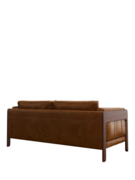 John Lewis Nest Large 3 Seater Leather Sofa, Dark Leg - thumbnail 3