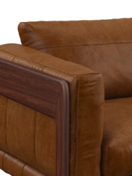 John Lewis Nest Large 3 Seater Leather Sofa, Dark Leg - thumbnail 5