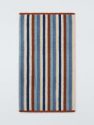John Lewis Polzeath Stripe Towels, Blue/Multi - thumbnail 4