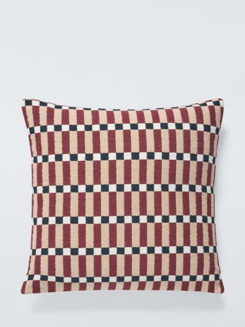 John Lewis Grid Geometric Indoor/Outdoor Cushion, Burnt Umber - image 1