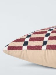 John Lewis Grid Geometric Indoor/Outdoor Cushion, Burnt Umber - thumbnail 4