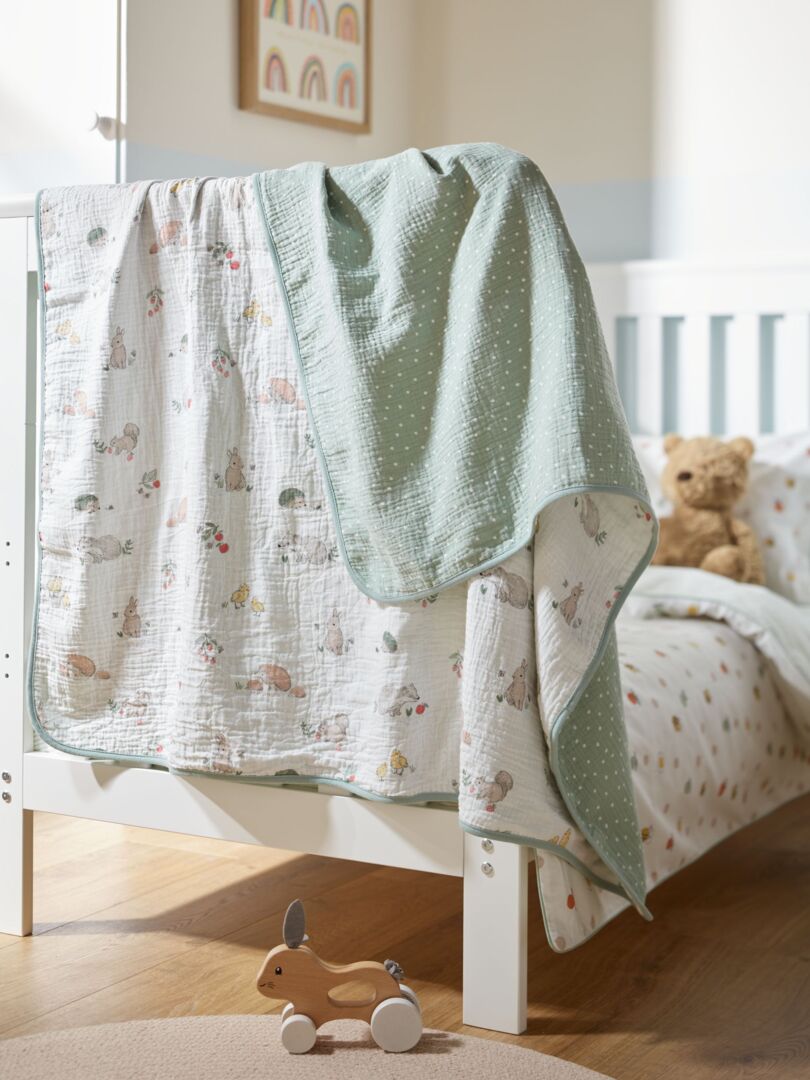 John Lewis Oh My Darling Woodland Print Pure Cotton Muslin Blanket