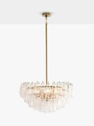 Pottery Barn Florence Large Crystal Chandelier Ceiling Light, Vintage Brass - thumbnail 1