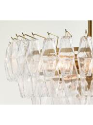 Pottery Barn Florence Large Crystal Chandelier Ceiling Light, Vintage Brass - thumbnail 2