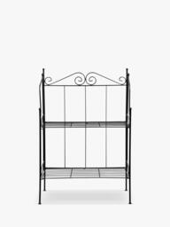 Fallen Fruits Folding 2 Tier Etagere Plant Stand, H79.5cm, Black