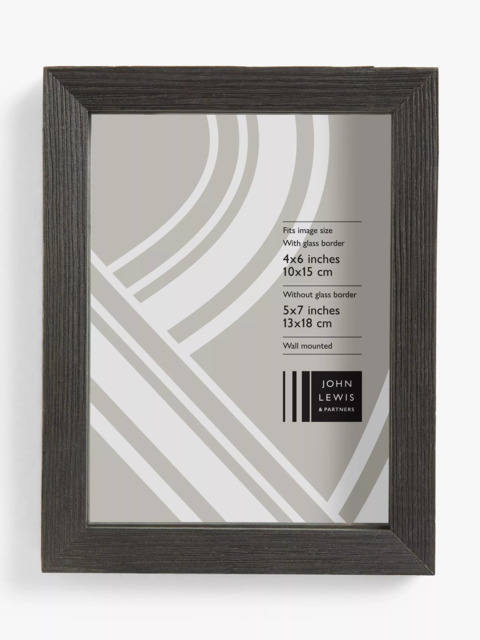John Lewis Pine Wood Floating Photo Frame, Black - image 1