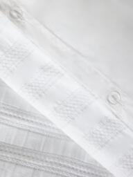John Lewis Avon Waffle Stripe Duvet Cover Set, White - thumbnail 4