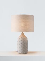John Lewis Dearne Table Lamp Base, Light Grey - thumbnail 2